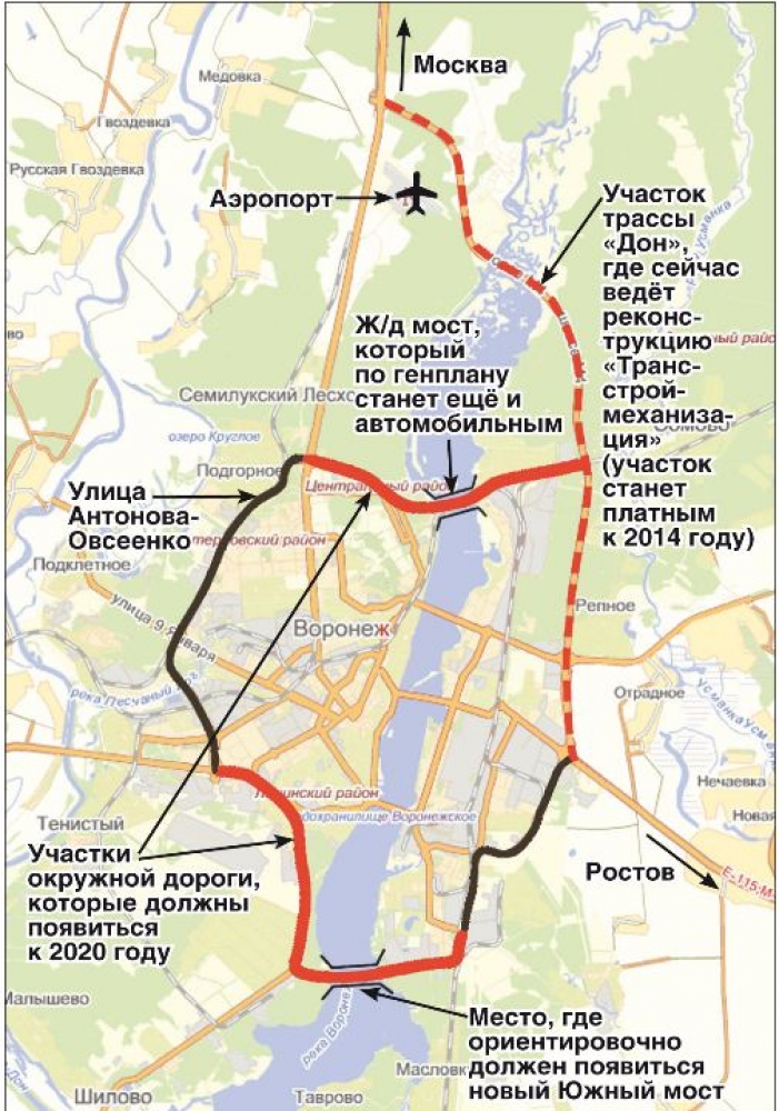 Проект дублера московского проспекта воронеж схема